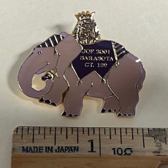 Jesters of Florida 2001 Sarasota Elephant 189 Metal Enamel Lapel Hat Pin - Picture 6 of 7